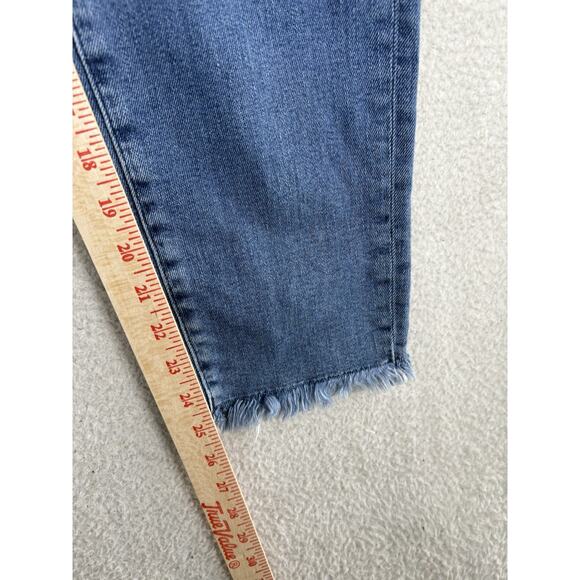 Theory Brand Jeans Womens 30x25 Blue Slim Straight Crop Medium Wash 5 Pocket - Picture 9 of 14